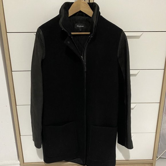 Mackage Azel Wool Leather Insulated Coat - Size Small - Picture 2 of 3